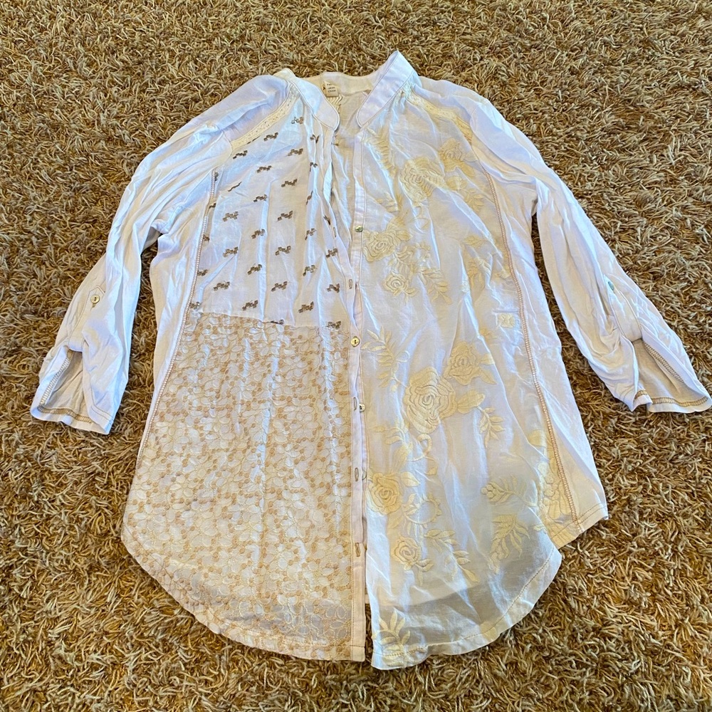 Cream Linen/Silk Blouse